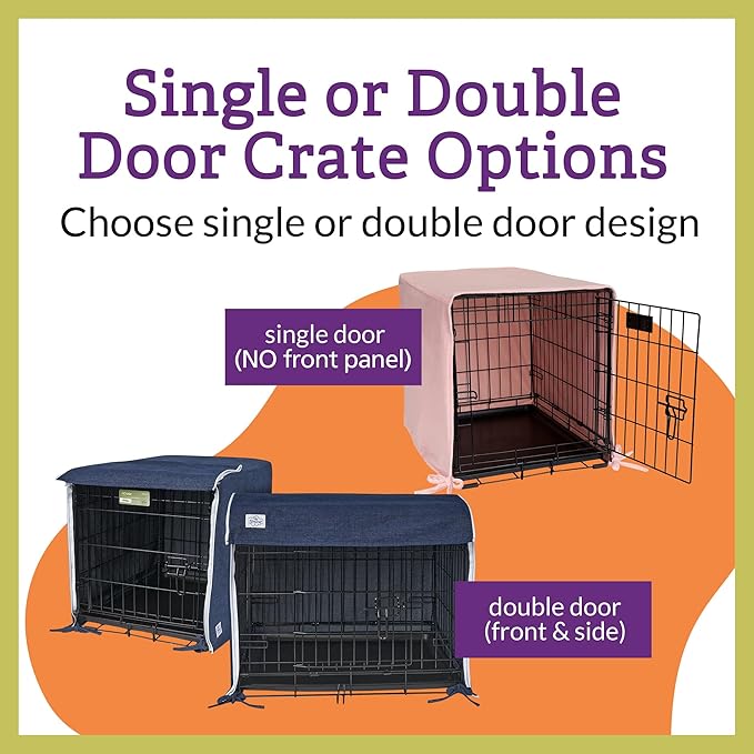 Pet Dreams Dog Crate Cover - Breathable Fabric Kennel Topper for Single-Door Crates, Fits iCrate Dog Cages 18, 24, 30, 36, 42, 48 Inches (Grey, Large, 36")