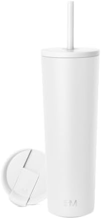 Simple Modern Iced Coffee Tumbler, Insulated | 28oz | White
