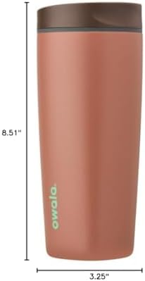 Owala SmoothSip Slider Insulated Stainless Steel Coffee Tumbler, Reusable Iced Coffee Cup, Hot Coffee Travel Mug, BPA Free 20 oz, Cozy Cocoa (Pack of 8)