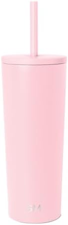 Simple Modern Iced Coffee Tumbler, Insulated | 24oz | Pink