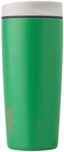 Owala SmoothSip Slider Insulated Stainless Steel Coffee Tumbler, Reusable Iced Coffee Cup, Hot Coffee Travel Mug, BPA Free 20 oz, Grey/Green (Sour Apple)