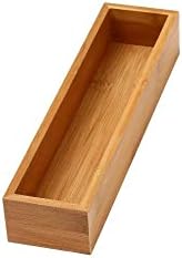 YBM Home Bamboo Drawer Organizer Storage Box for Kitchen Drawer, Junk Drawer, Office, Bedroom, Children Room, Craft, Sewing, and Bathroom, 3x12x2 inch
