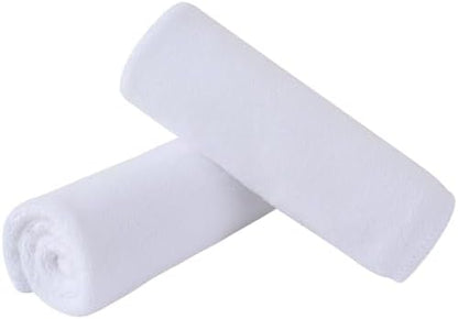 SINLAND Microfiber Facial Cloths Fast Drying Washcloth 12inch x 12inch White 2 pack