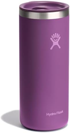 Hydro Flask Travel Coffee Cup – Insulated Stainless Steel, Non-Spill, Leak Resistant to-Go Tumbler 20 Oz Beachplum Purple