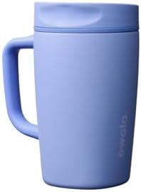 Owala SmoothSip Slider Stainless Steel Insulated Travel Mug with Handle, 100% Leak Proof, For Hot and Cold Drinks, Travel Friendly with Sliding Lock Lid, 12 oz, BPA Free, Leak Proof, Out of the Blue