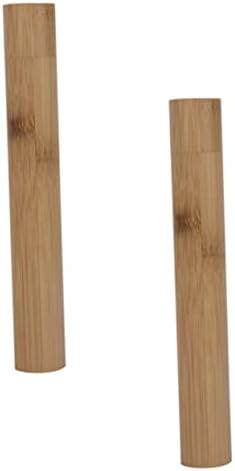 PartyKindom 2pcs Portable Travel Toothbrush Case Holder Bamboo Toothbrush Storage Container Waterproof and Lightweight for Outdoor Camping Hotel Use
