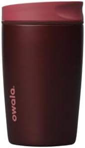Owala SmoothSip Slider Insulated Stainless Steel Coffee Tumbler, Reusable Iced Coffee Cup, Hot Coffee Travel Mug, BPA Free 12 oz, Black Cherry
