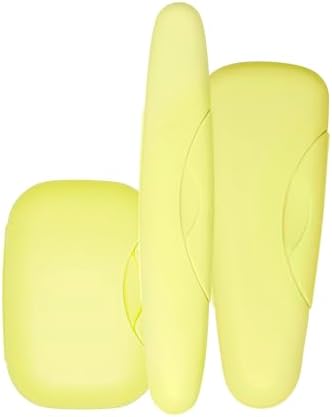 RADIUS Travel Case Value Pack, 3 Count (Toothbrush, Razor, Soap), BPA-Free Recycled Plastic, Portable for Bathroom, School, Home, Camping - Lemon Yellow