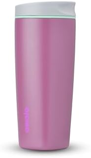 Owala SmoothSip Slider Insulated Stainless Steel Coffee Tumbler, Reusable Hot or Iced Coffee Cup and Travel Mug, BPA Free 20 oz, Plum Perfect