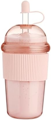 Reusable Iced Coffee Cups with Lids and Straws 17oz, Boba Cup with Straw, Tumbler with Silicone Sleeve for Cold Drinks, Iced Coffee, Bubble Tea - Pink