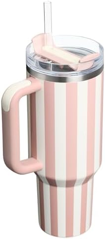 STANLEY Quencher H2.0 Flow State Tumbler, 40 oz, Peach Whip Cabana Gloss