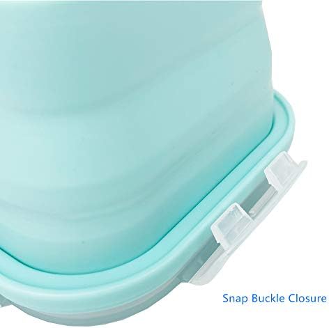 CARTINTS Silicone Collapsible Food Storage Containers-Prep/Storage Bowls with Lids - Set of 3 Square Silicone Lunch Containers - Microwave, Dishwasher and Freezer Safe (blue)