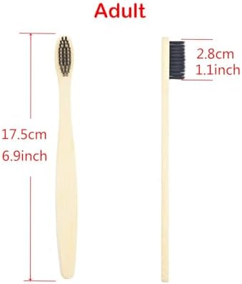 SEVENHEAD Bamboo Toothbrushes Adults & Kids Family Set 6+4 PCS Soft Bristles Wooden Toothbrushes, Natural Biodegradable BPA Free Eco Friendly Toothbrushes Black