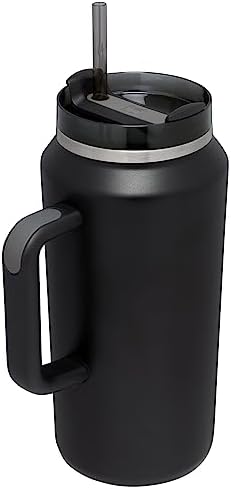 STANLEY Quencher H2.0 Tumbler with Handle & Straw 64 oz Flowstate 3-Position Lid Large Capacity for Travel & Sports Insulated Stainless Steel Cup BPA-Free Black (Pack of 4)