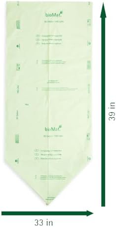 bioMat 33-35 Gallon Compostable Food Scrap Bags, 20 Count