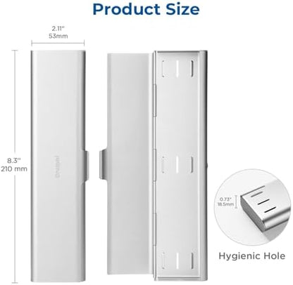 2 Pack Wider Aluminum Toothbrush Travel Case, Portable Travel Toothbrush Holder, Durable Manual Toothbrush Box Container for Traveling, Bathroom, Camping, Business Trip