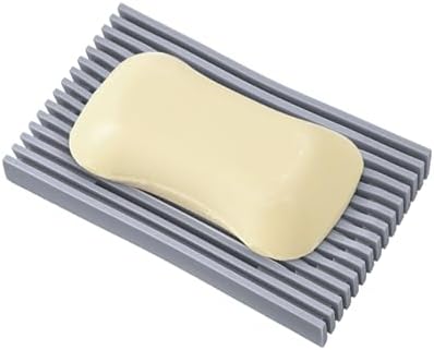 Aoheuo Modern Minimalist Soap Dish (1Pack),Drainage Silicone Soap Holder,5.5 Long by 3.15 Wide,0.55 inches high,Used for Kitchen,Bathroom,and Bar Sink(Incanus)