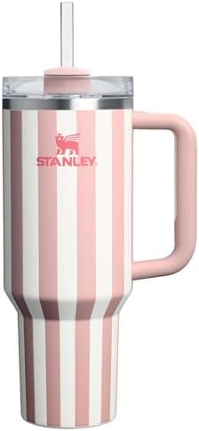 STANLEY Quencher H2.0 Flow State Tumbler, 40 oz, Peach Whip Cabana Gloss