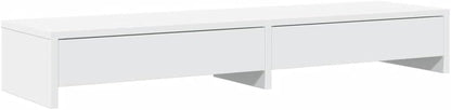YAFF Monitor Stand with Drawers White 39.4x10.6x5.9 Engineered Wood,Electronics,Electronics Accessories,Computer Accessories,Computer Risers & Stands,854670