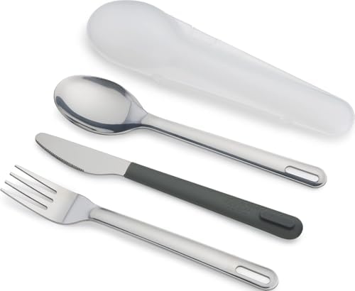 Joseph Joseph GoEat™ Stainless-steel Travel Cutlery utensil Set - Knife, Fork & Spoon, Green