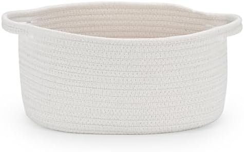 Happyiren Medium Woven Cotton Rope Basket, Empty DIY Gift Basket for Burr