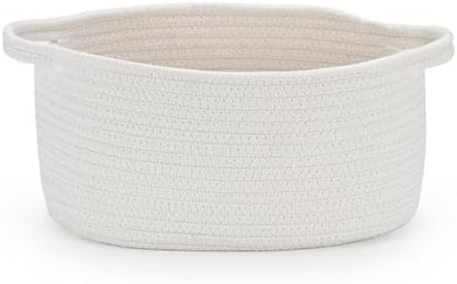 Happyiren Medium Woven Cotton Rope Basket, Empty DIY Gift Basket for Burr