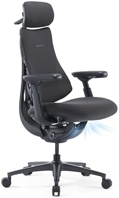 LiberNovo Omni PRO Dynamic Ergonomic Office Chair, Built-in Fan, 45cm