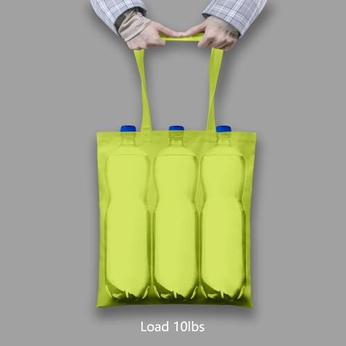 TOPDesign 6-Pack Economical 16"x15" Apple Green Cotton Tote Bag, Lightweight Medium Reusable Grocery Shopping Cloth Bags, Suitable for DIY, Advertising, Promotion, Gift, Activity