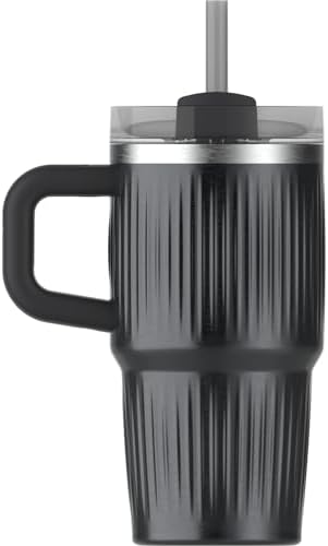STANLEY Quencher H2.0 Tumbler with Handle and Straw 20 oz | Flowstate 3-Position Lid | Cup Holder Compatible for Travel | Insulated Stainless Steel Cup | BPA-Free | Fluted Black
