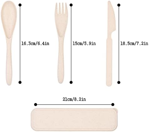 2 Sets Travel Utensils with Case, Portable Camping Cutlery Set