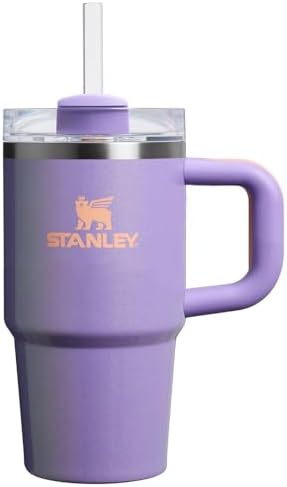 Stanley Quencher H2.0 Tumbler with Handle and Straw 20 oz | Flowstate 3-Position Lid | Cup Holder Compatible for Travel | Insulated Stainless Steel Cup | BPA-Free | Periwinkle Shimmer