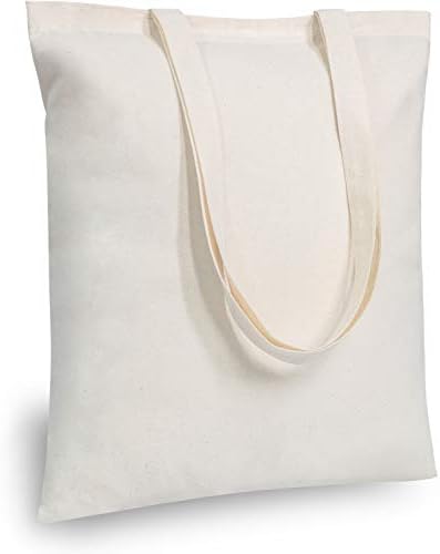 TOPDesign 192-Pack Economical 16"x15" Cotton Tote Bags, Lightweight Medium Reusable Grocery Shopping Cloth Bags, Suitable for DIY, Advertising, Promotion, Gift, Activity