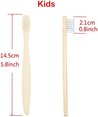 SEVENHEAD 10 PCS Kids Bamboo Toothbrushes Soft Bristles Wooden Toothbrushes, Natural Biodegradable BPA Free Eco Friendly Toothbrushes White