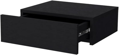 Vienna 1-Drawer Manufactured Wood Floating Nightstand, Black