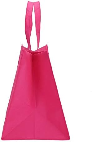 Tosnail 12 Pack Reusable Grocery Shopping Bags, Large Foldable Tote Bags Bulk, Fabric Bags with Long Handle for Shopping Groceries Clothes - Purple, Orange, Pink
