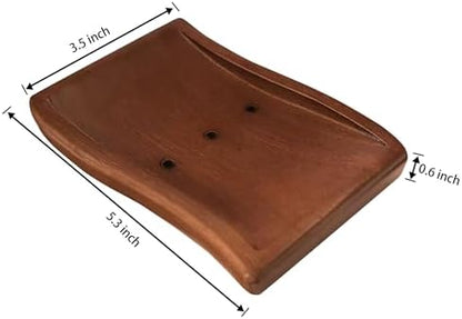 Aoheuo Soap Holder,Soap Dish for Shower, Walnut, 5.3 inches Long, 3.5 inches Wide, 0.6 inches High, for Kitchen, Bathroom, and Bar Sinks