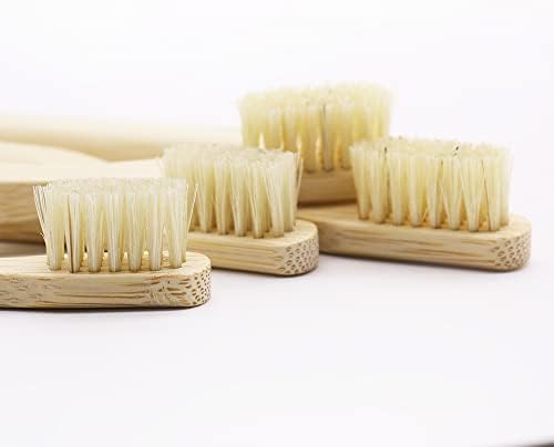 Gaia Guy Natural Bristle Bamboo Toothbrush Family Pack (NO Nylon - Boar Hair ONLY) - Totally Compostable & Biodegradable Boar Bristle and Bamboo Toothbrushes - Zero Waste - 4 Kids and 4 Adults
