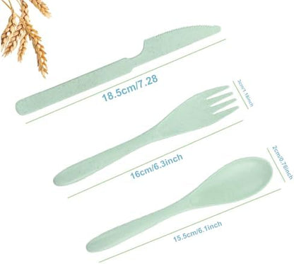 Wheat Straw Portable Cutlery Set Reusable Knife Fork Spoon Tableware