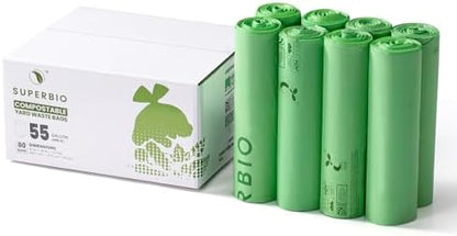 SUPERBIO 55 Gallon Compostable Yard Waste Bags