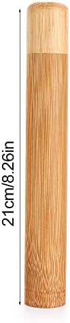 HomeSoGood 2Pcs Natural Bamboo Toothbrush Tube, Toothbrush Holder Toothbrush Case for Home and Travel 21cm