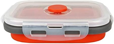 CARTINTS Set of 3 Collapsible Food Storage Containers Collapsible Silicone Bowls, Silicone Lunch Containers with Airtight Lids, Microwave and Freezer Safe, 500ml