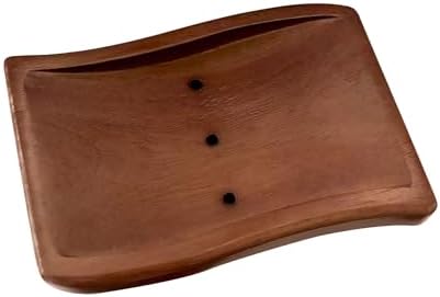 Aoheuo Soap Holder,Soap Dish for Shower, Walnut, 5.3 inches Long, 3.5 inches Wide, 0.6 inches High, for Kitchen, Bathroom, and Bar Sinks