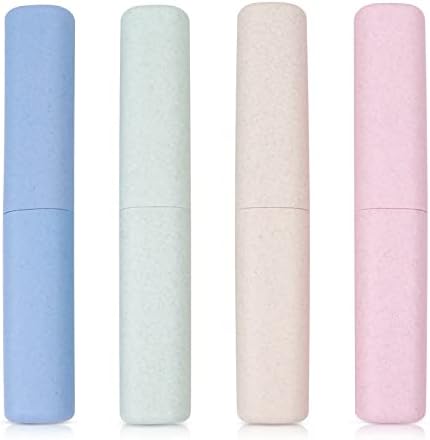 Hooqict 4 Pack Travel Toothbrush Case Portable Travel Toothbrush Holder Plastic Toothbrush Container Protector Cover Case for Traveling, Bathroom, Camping, Home, School, Business