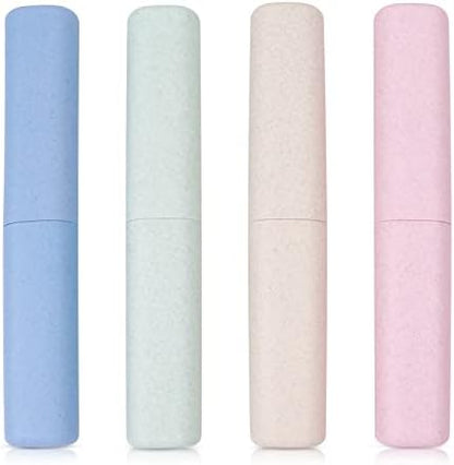Hooqict 4 Pack Travel Toothbrush Case Portable Travel Toothbrush Holder Plastic Toothbrush Container Protector Cover Case for Traveling, Bathroom, Camping, Home, School, Business