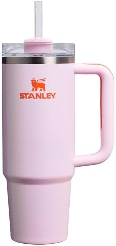 Stanley Quencher H2.0 Tumbler with Handle and Straw 30 oz | Flowstate 3-Position Lid | Cup Holder Compatible for Travel | Insulated Stainless Steel Cup | BPA-Free | Rose Petal Shimmer