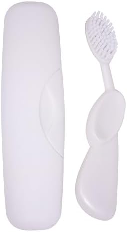RADIUS Toothbrush Original Big Brush, BPA Free ADA Accepted - Left Hand - White Brush with White Case