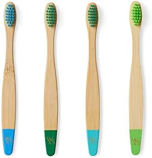 Wild & Stone Kids Bamboo Toothbrushes, 4-Pack, Soft Bristles, BPA-Free