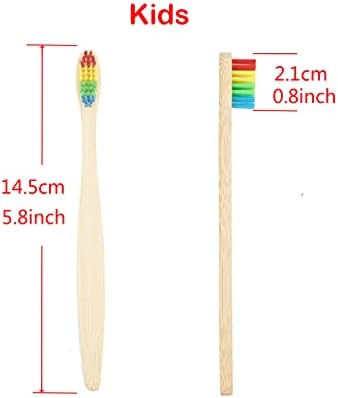 SEVENHEAD 10 PCS Kids Bamboo Toothbrushes Soft Bristles Wooden Toothbrushes, Natural Biodegradable BPA Free Eco Friendly Toothbrushes Colorful