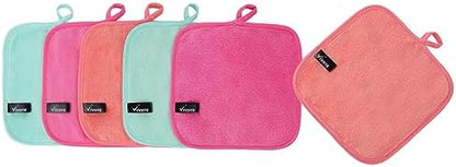 VIVOTE Microfiber Face Cloth Quick Drying Flannel Makeup Remover Pads 6pcs