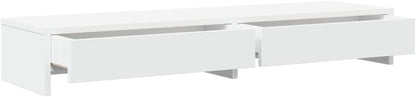 YAFF Monitor Stand with Drawers White 39.4x10.6x5.9 Engineered Wood,Electronics,Electronics Accessories,Computer Accessories,Computer Risers & Stands,854670